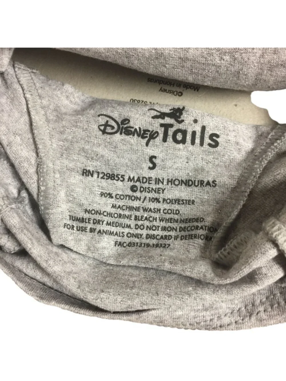 Disney Tails IT'S RUFF BEING TOUGH Pluto Gray Pet Graphic Tee Dog Size Small